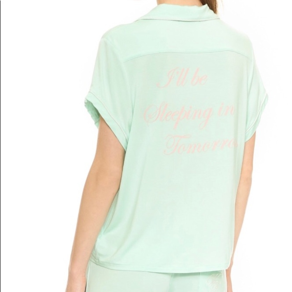 Wildfox Sleeping in Summer Green Pajama Top Medium